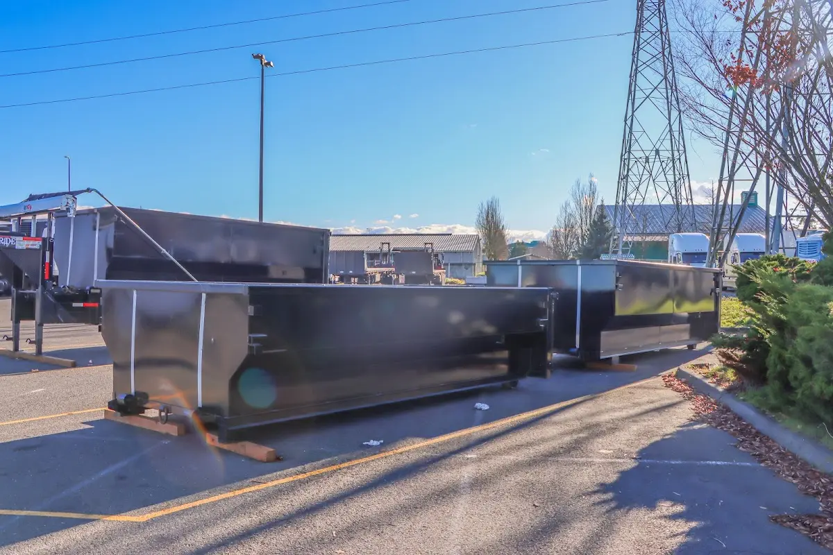 Roll-off dumpster ready for waste disposal at job site for Construction Dumpster Rental in Beeville